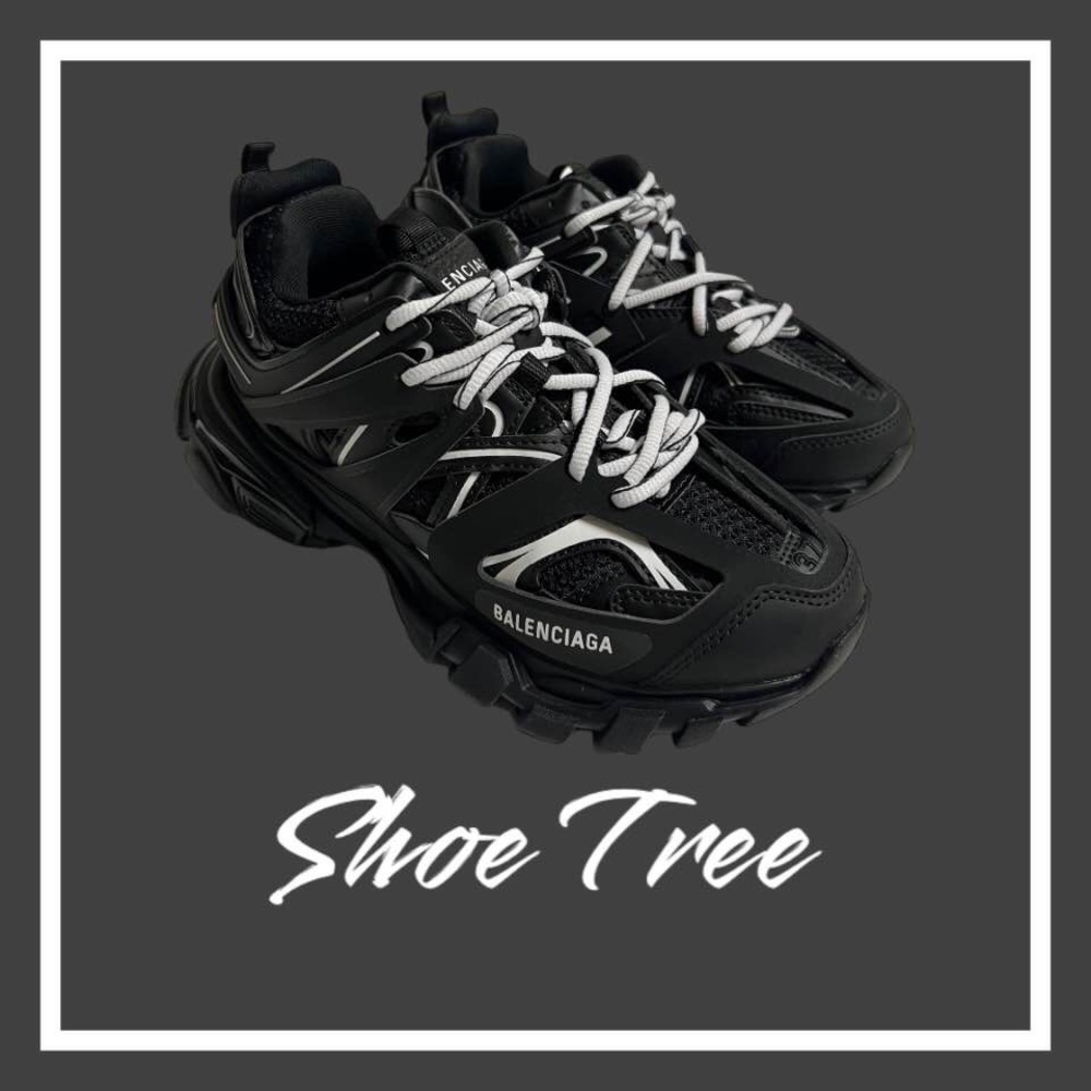 Balenciaga Track Trainer Runners Sneakers Women Size 7 Sneaker Black White